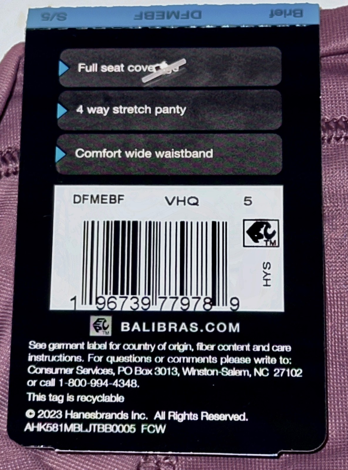 BALI One Smooth U Second Skin Micro Curra Purple Brief Panty Womens S M L XL 2XL