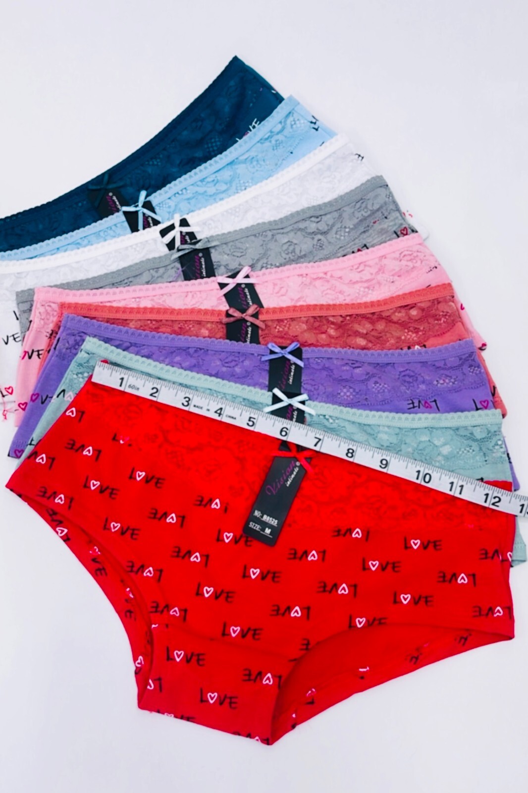 6-12 Boxer Briefs Sexy Women’s Underwear Panties Boyshorts Love Lace SHORT 8525