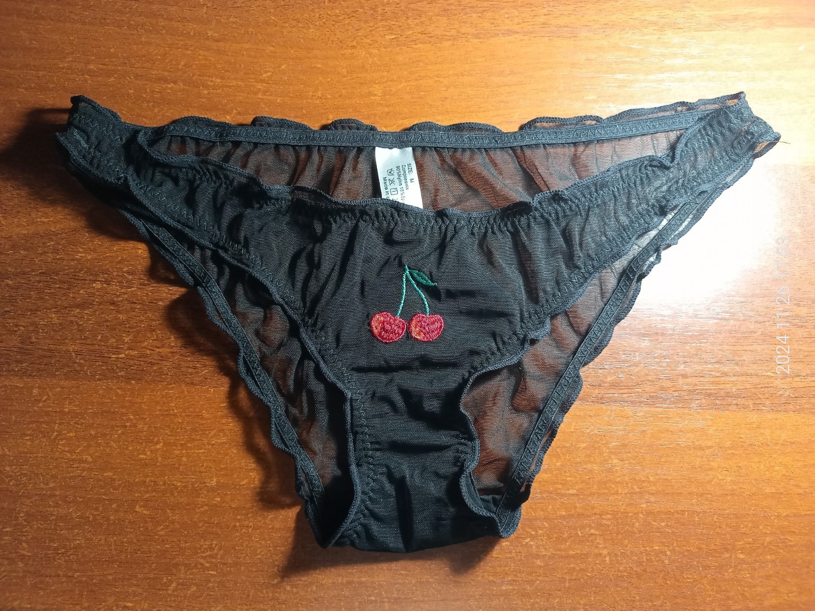 Sexy Black Cherry Small (US 26-30 inches) Panties Lingerie US Seller