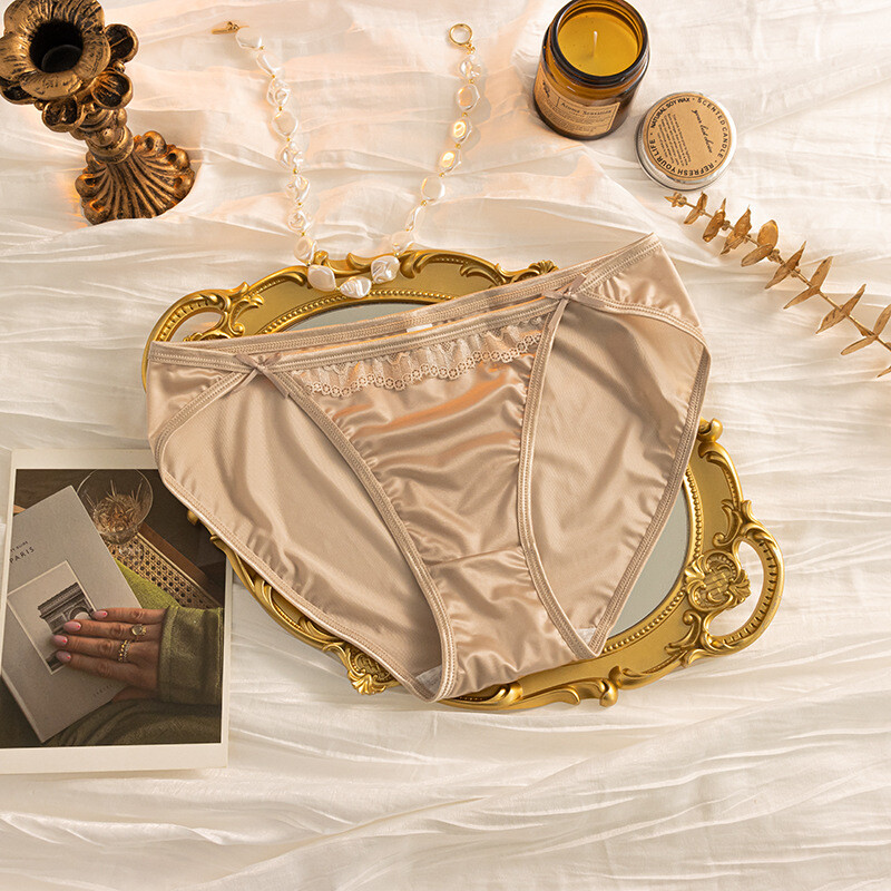 5PCS/LOT Sexy Womens Satin Panties Briefs Low Waist Ladies Underwear Lingeries