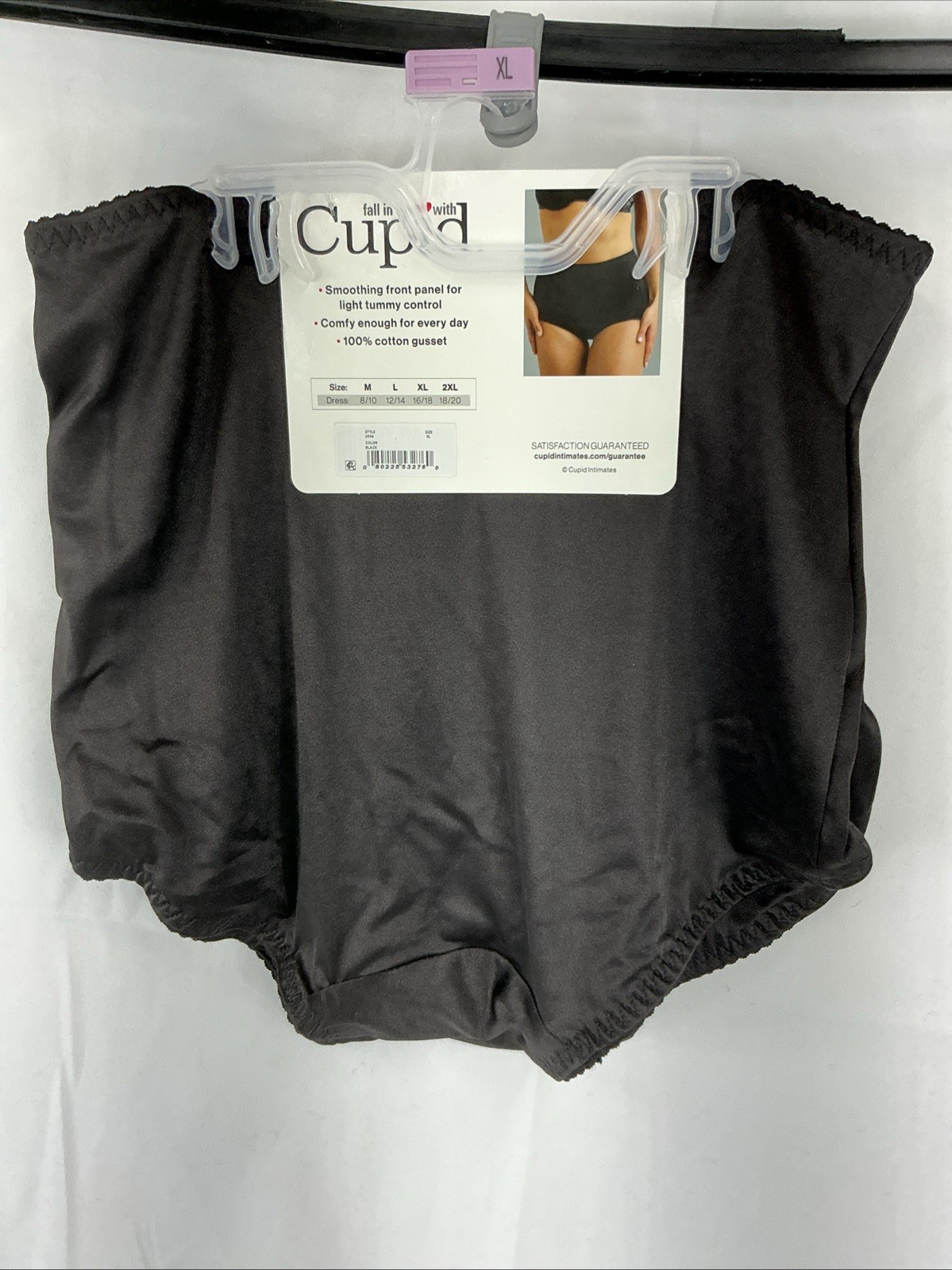 2 Pack Cupid XL Shapewear Black Brief Light Control Tummy Panel New With Tags