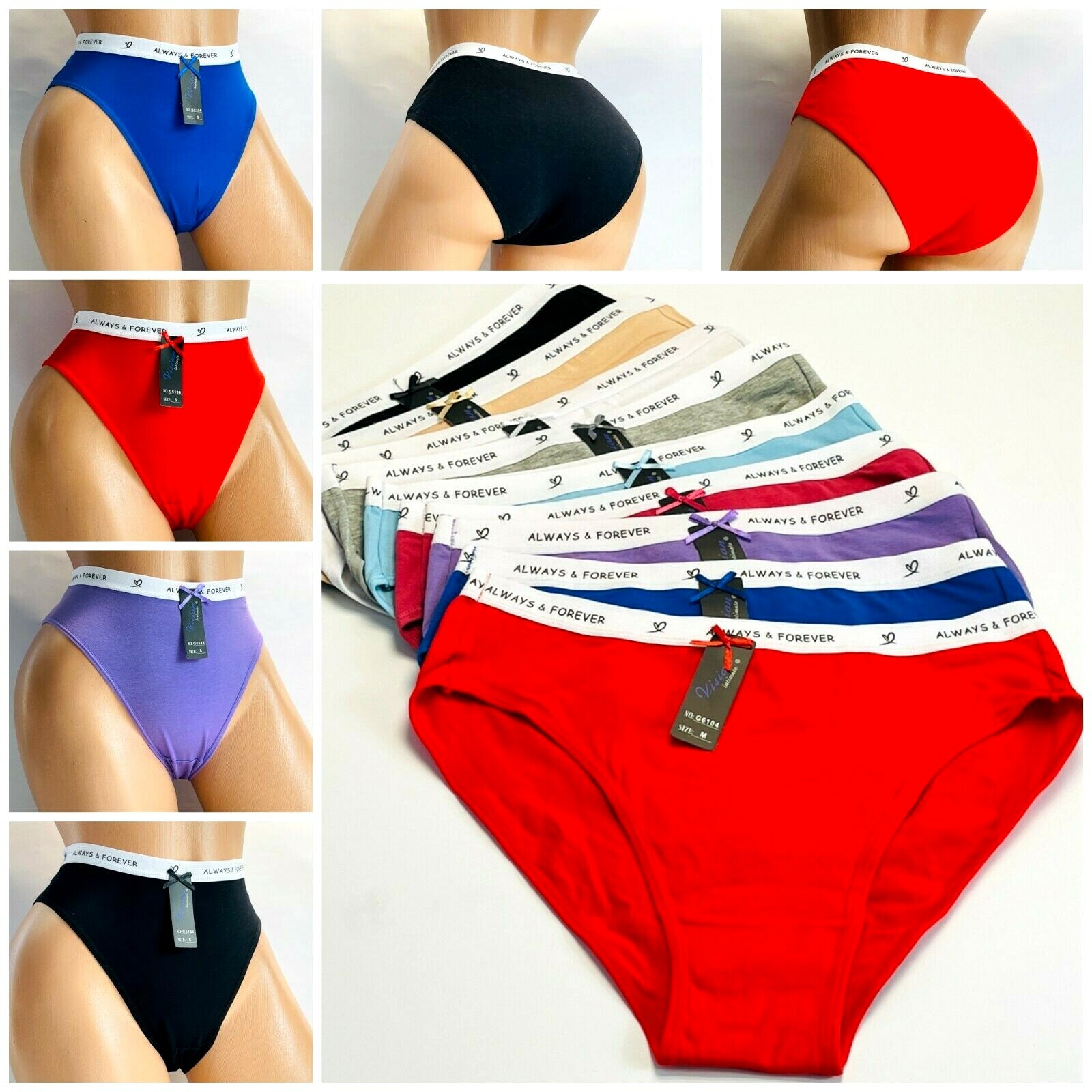 6-12 Bikini CHEEKY SEXY SPORTS Panties BRIEF COTTON PANTIES 6104 Underwear S-2XL