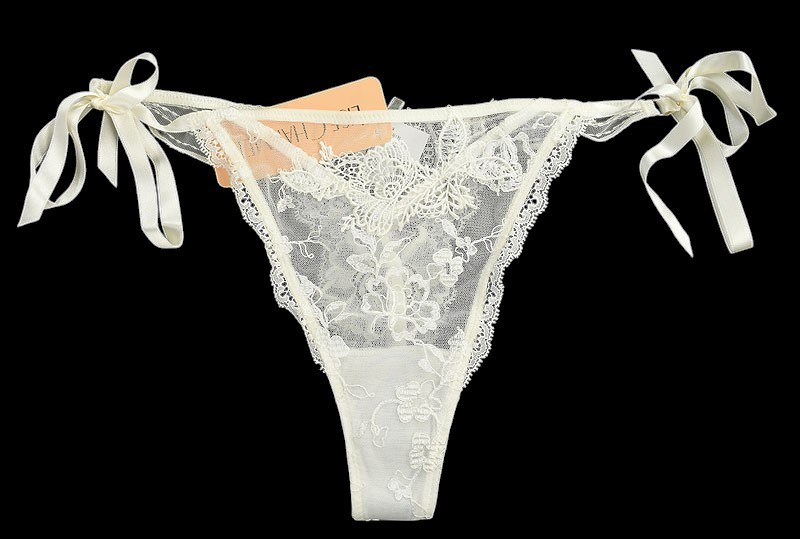 LISE CHARMEL Ivory Art et Volupte Forme X Lace Bridal Thong Underwear MEDIUM NWT