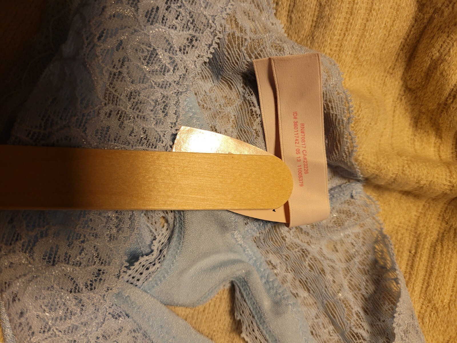 NWT Victoria’s Secret Vtg Powder Blue Smooth Thong S Panties Lace So Soft RARE