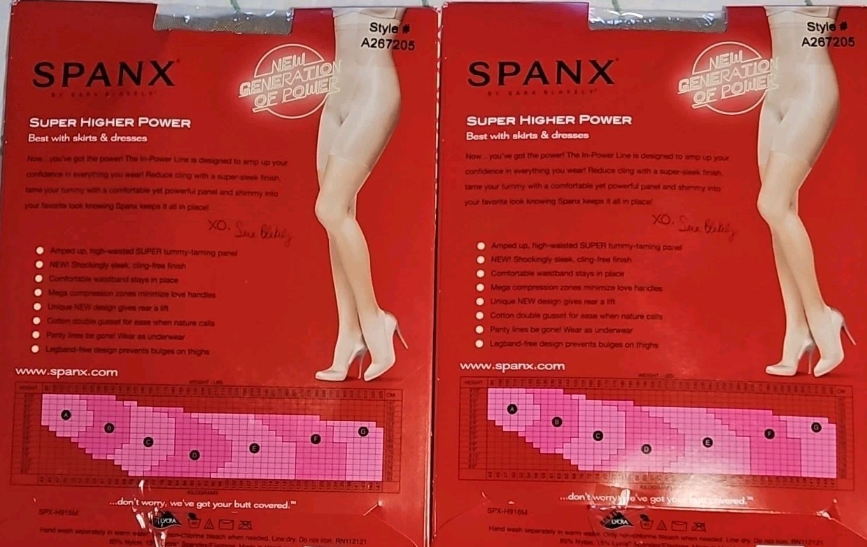 2 SPANX In-Power Line High Wasted Mid-Thigh Shaper Super Tummy Control Sz D Nude