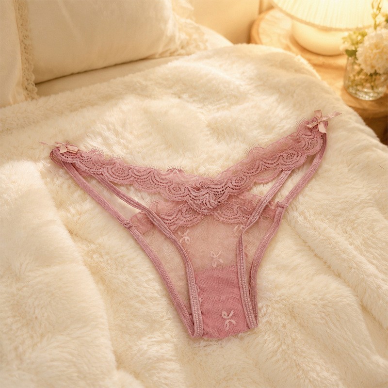 Women Plus Size Sexy Lace Panties Breathable Stretchy Briefs Sheer Underwear
