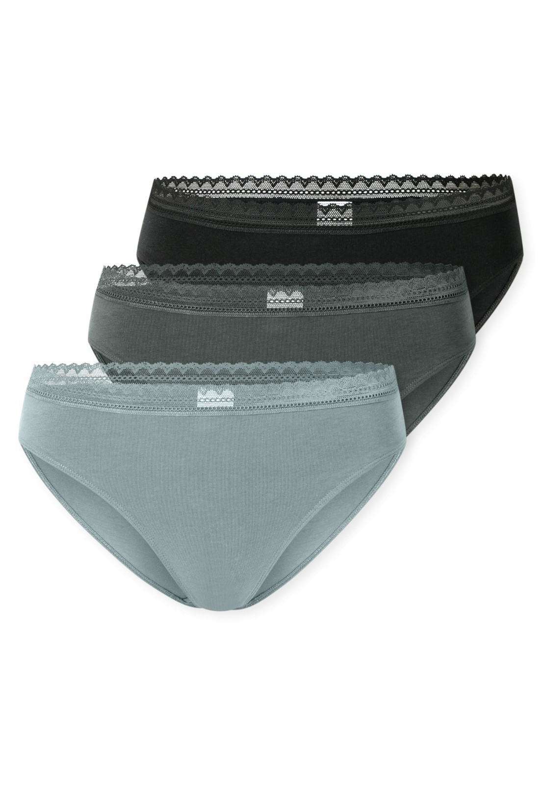 Schiesser women’s Rio briefs 3 pack 95/5 fashion lace 36-48 S-4XL underwear