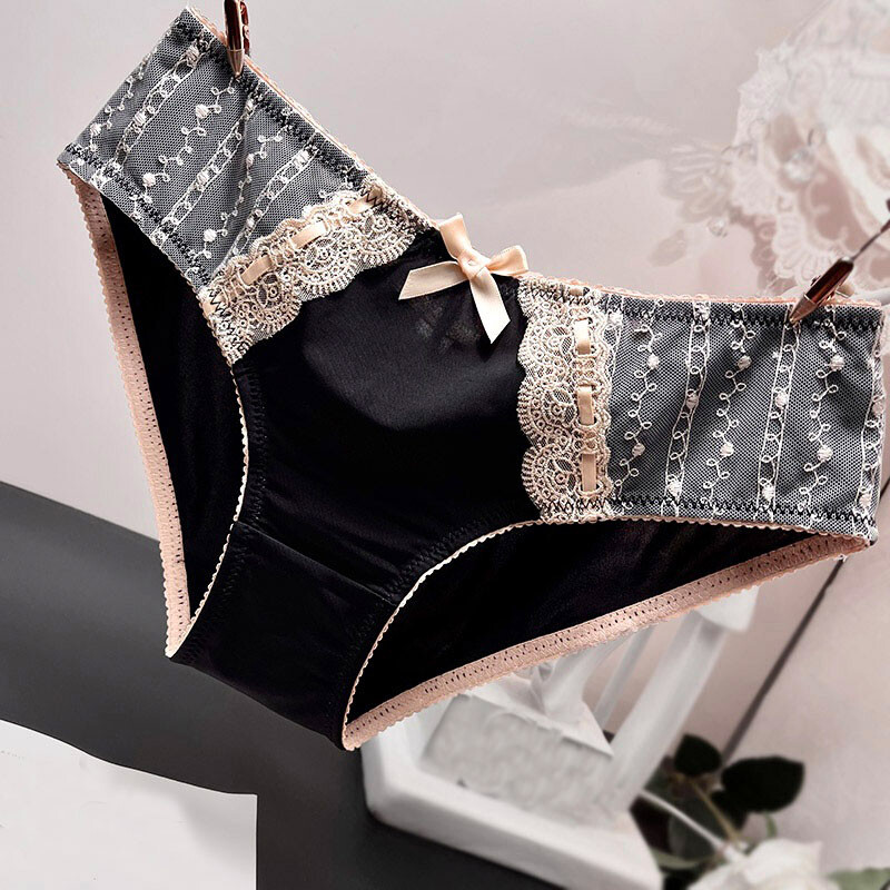 Japanese Sweet Girls Lady Lace Panties Bow Underpant Princess Briefs Underwear