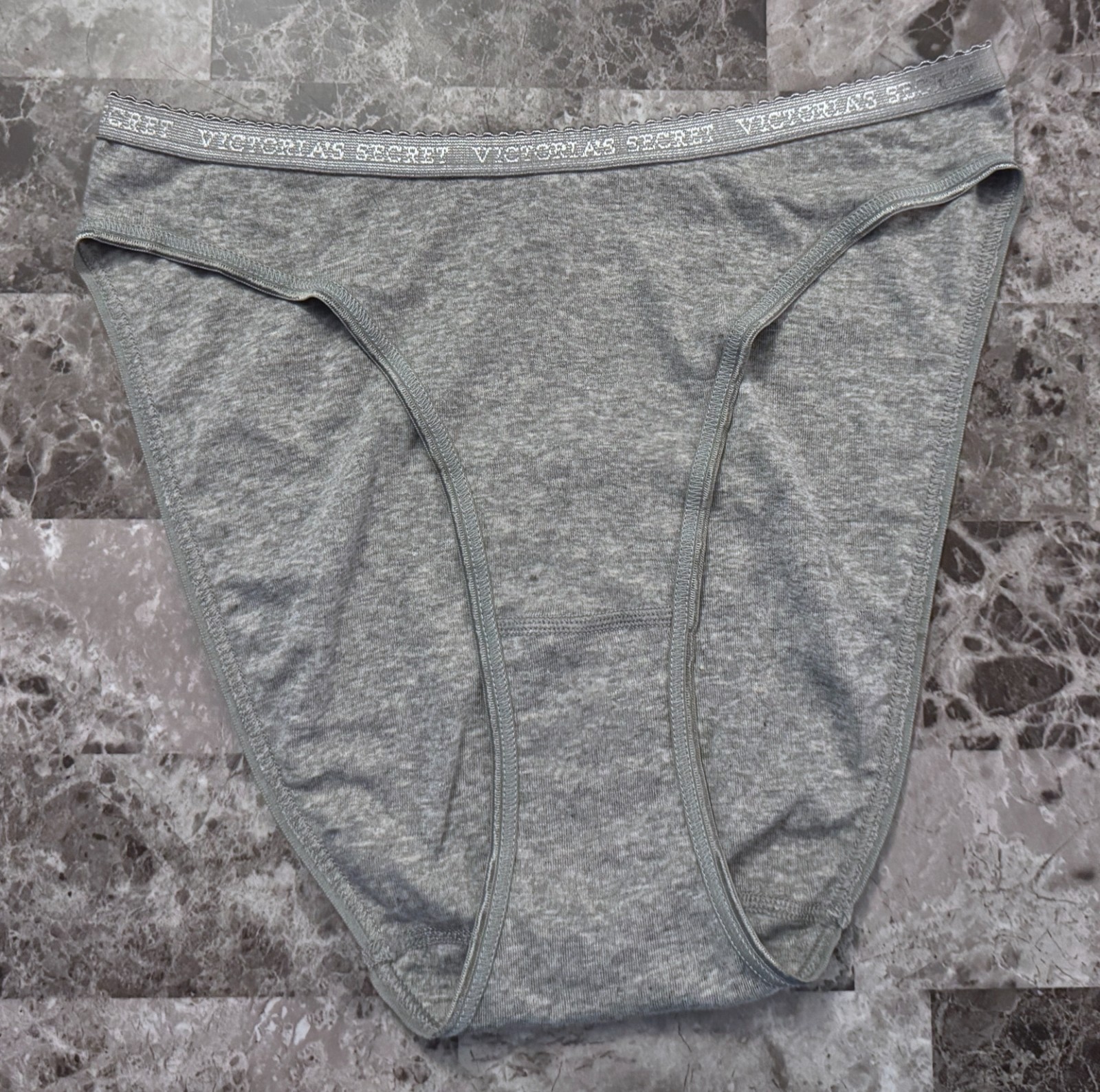 NWT VICTORIA’S SECRET M GRAY 100% COTTON VINTAGE RARE HIGH CUT BIKINI PANTIES