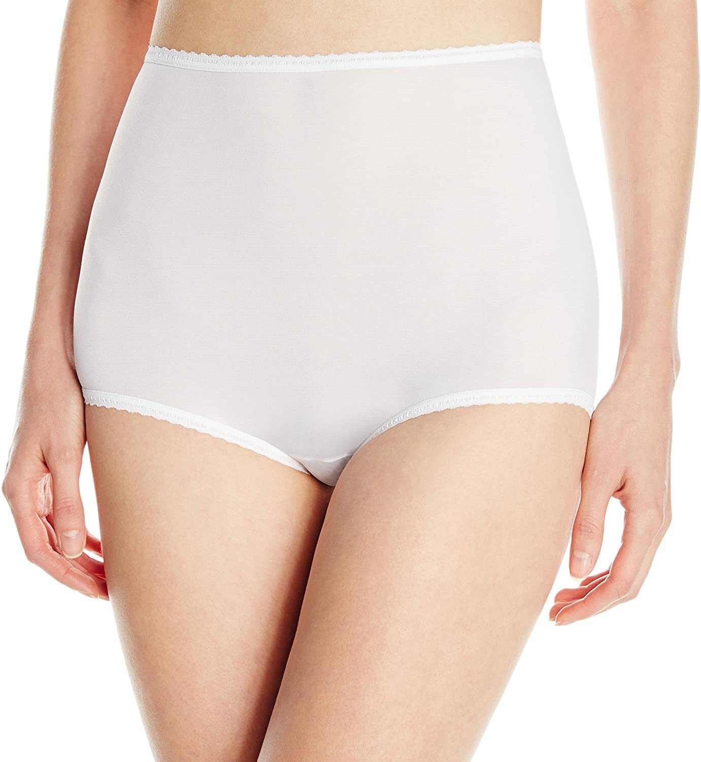 BALI Skimp Skamp Nylon/Spandex Full-Cut White Brief Size 9/2XL