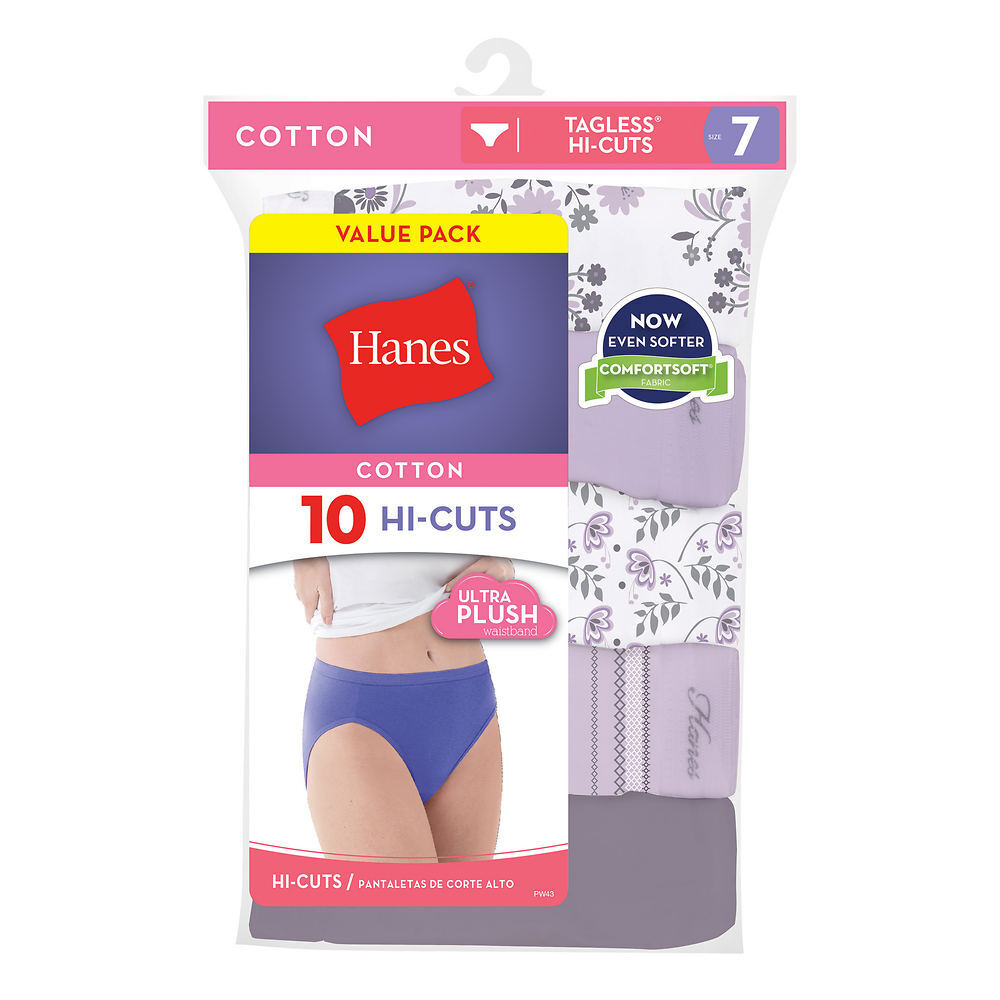 Hanes® Women’s Hi-Cut Panties 10-Pack