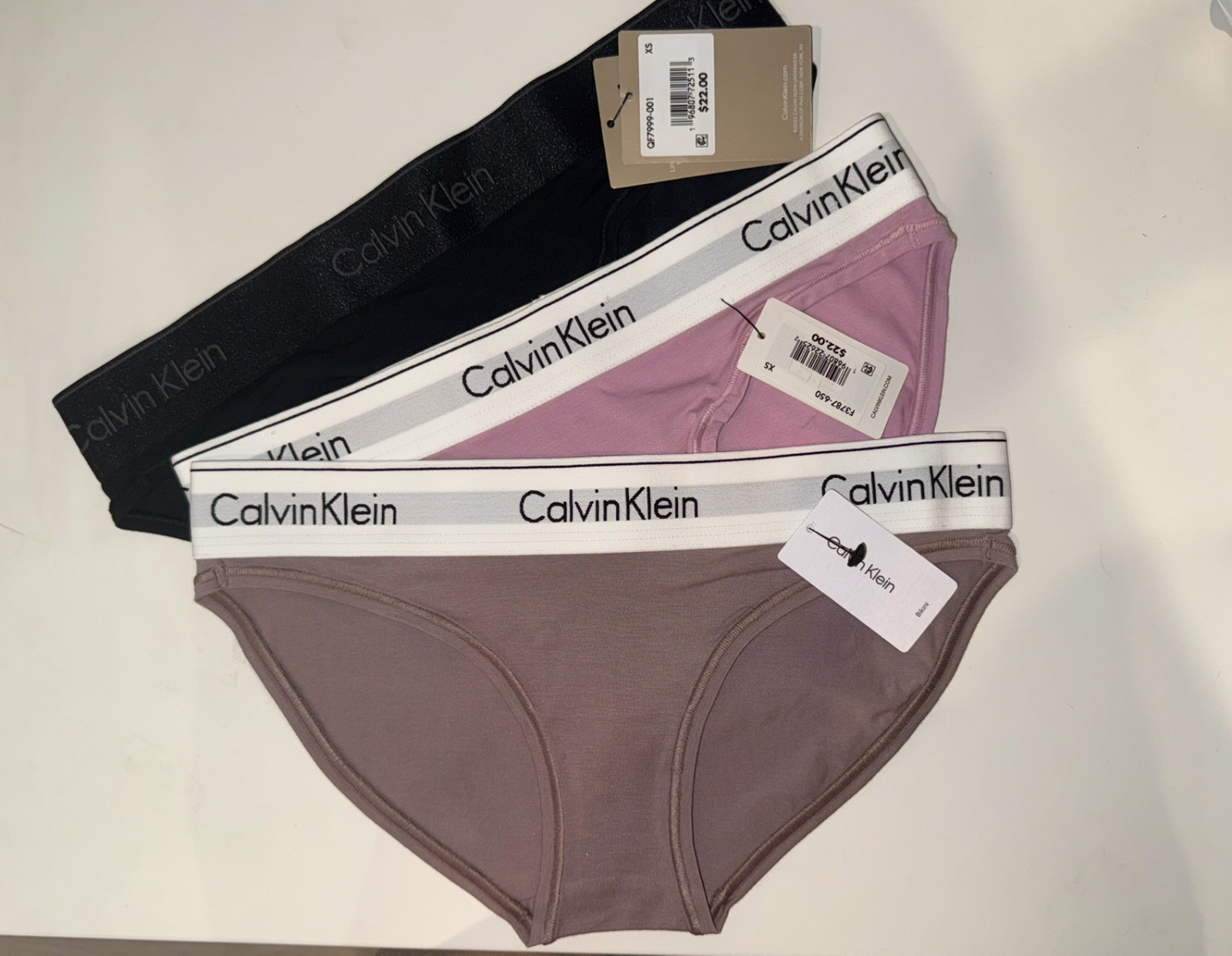 NWT XS set of 3 pcs Calvin Klein Underwear Modern Cotton Bikini