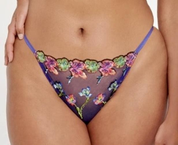 SAVAGE X FENTY Western Wildflower Blue Green String Bikini Panty Womens S 5 M 6