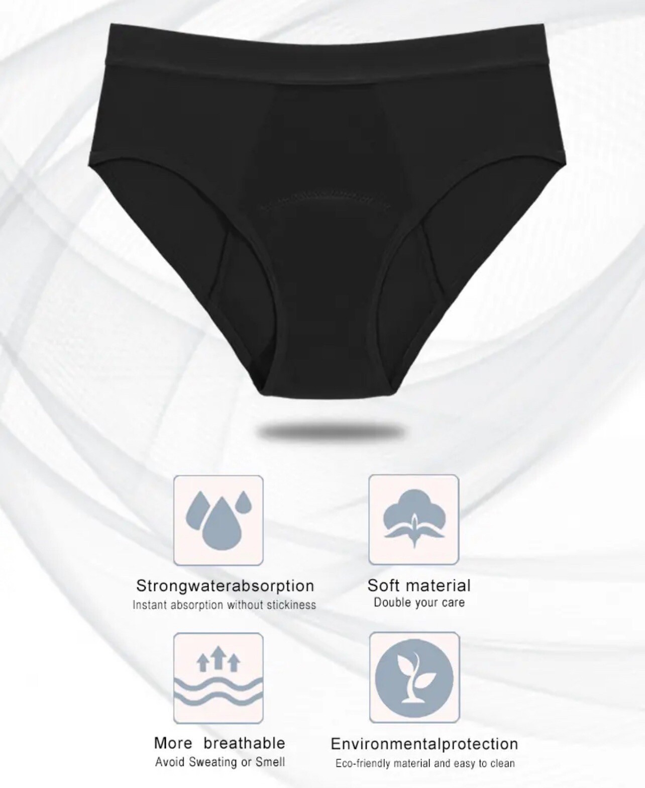Real Fine Women’s Heavy Flow Leak Proof Underwear Panties Briefs Size 4XL