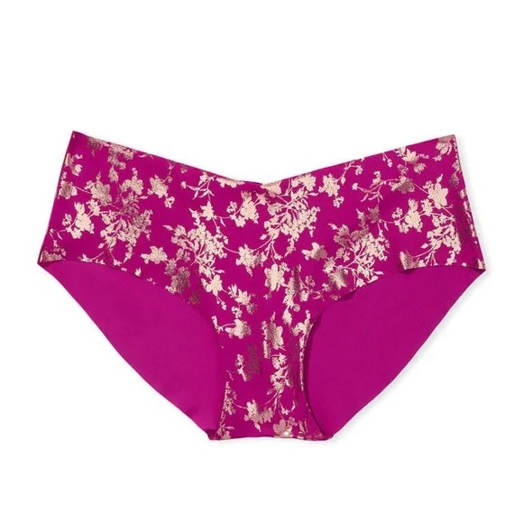 Victoria’s Secret No-show Shimmer Hiphugger Panty Raspberry Cooler Floral S NEW