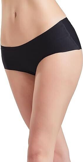 PLUMS Co.Women’s 3 Pack Black Pink Blue Laser-Cut Seamless Hipster Brief Panties