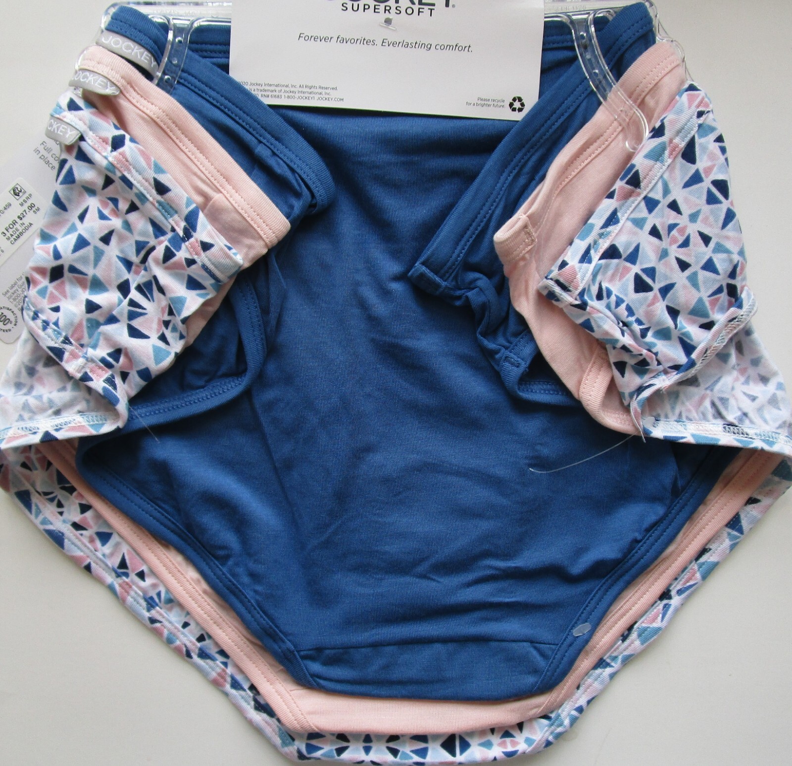 Jockey Modal Stretch Supersoft Bikini Pantie 3 Pack Style 002070 Size 8 XL NWT