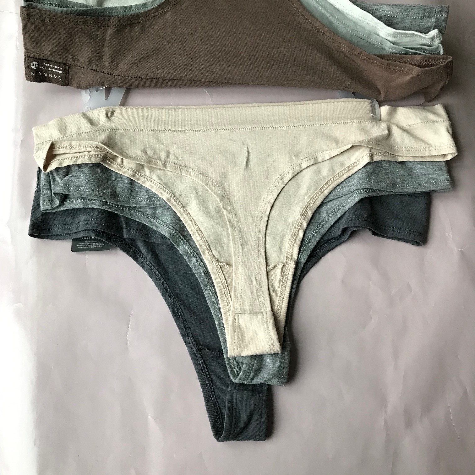 Danskin Intimates Organic Cotton Thong Panties , 7 set, Size : XL