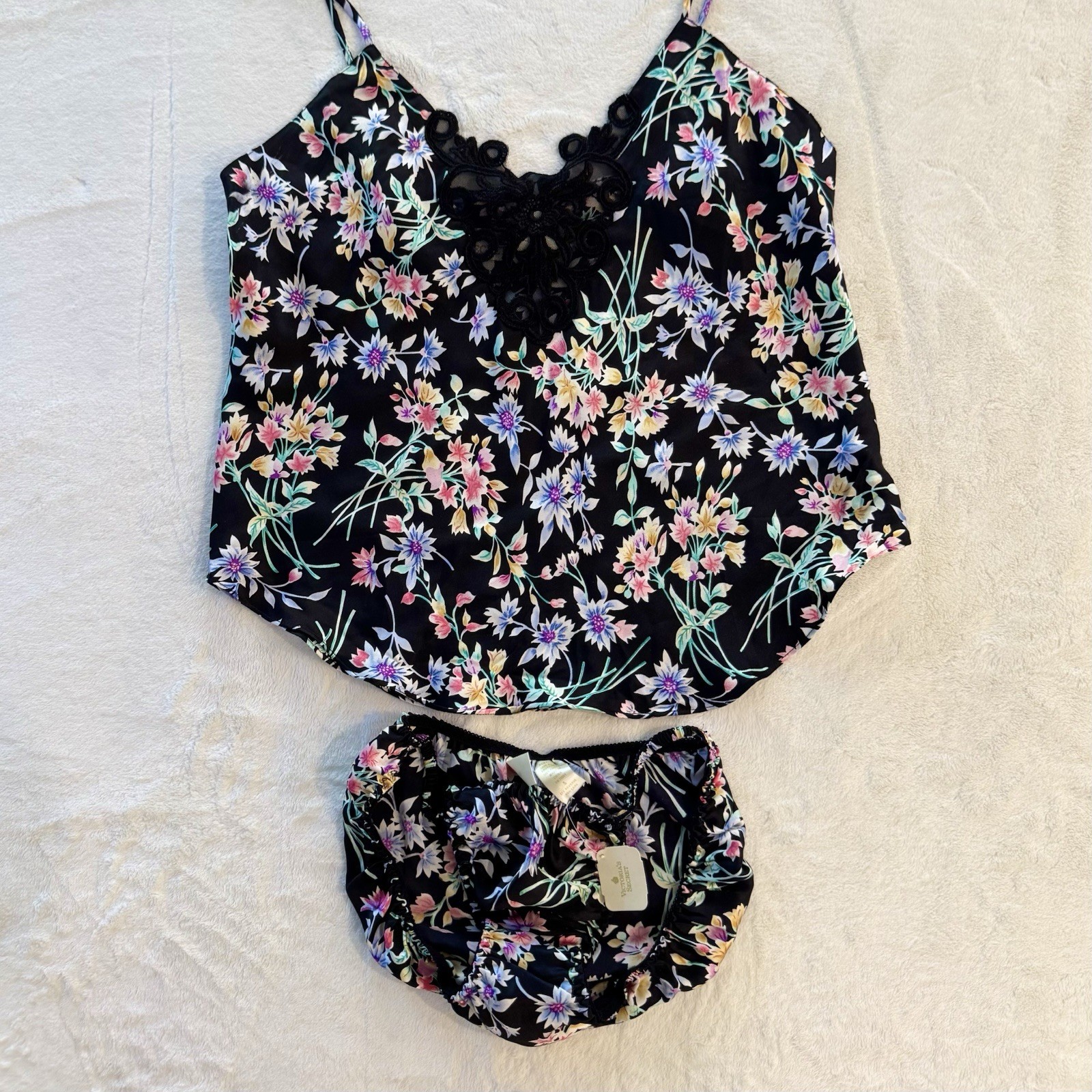 90s Victoria’s Secret Silk 2Pc Matching Set Camisole Bikini Panties Vintage NWT