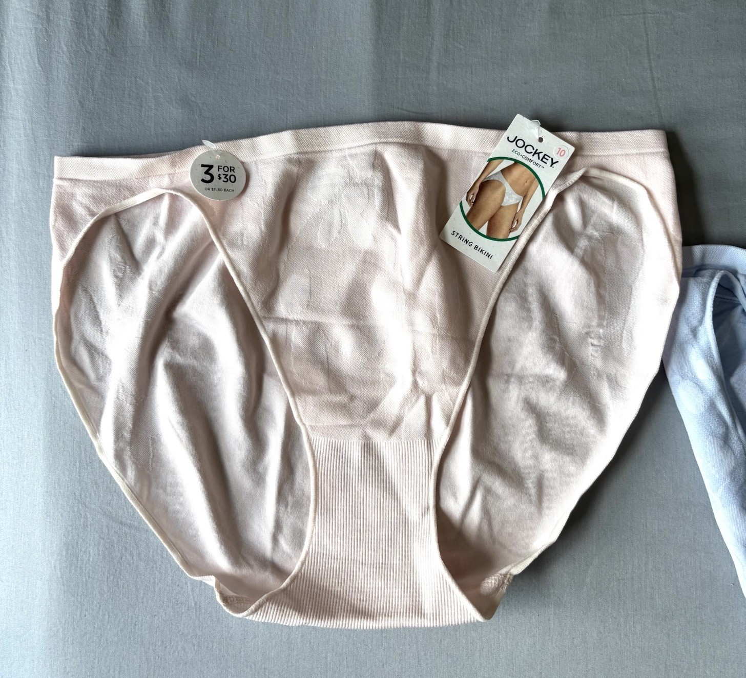 JOCKEY Eco-Comfort Floral Leaf Seamfree Stretch PINK Bikini Panty Size 9, 10 NWT