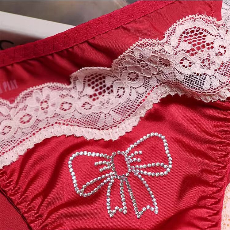 1/6 Pack Lot Womens Lady Sexy Satin Panties Lace Brief Undies Tie String Bikinis