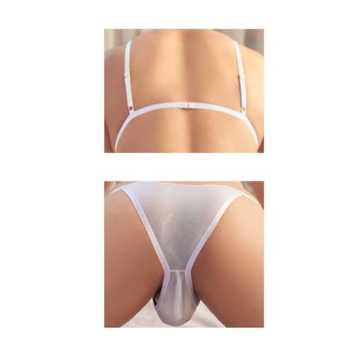 Men Crossdressing Lingerie Clothes, Crossdress Male Apparel Set, One Size White