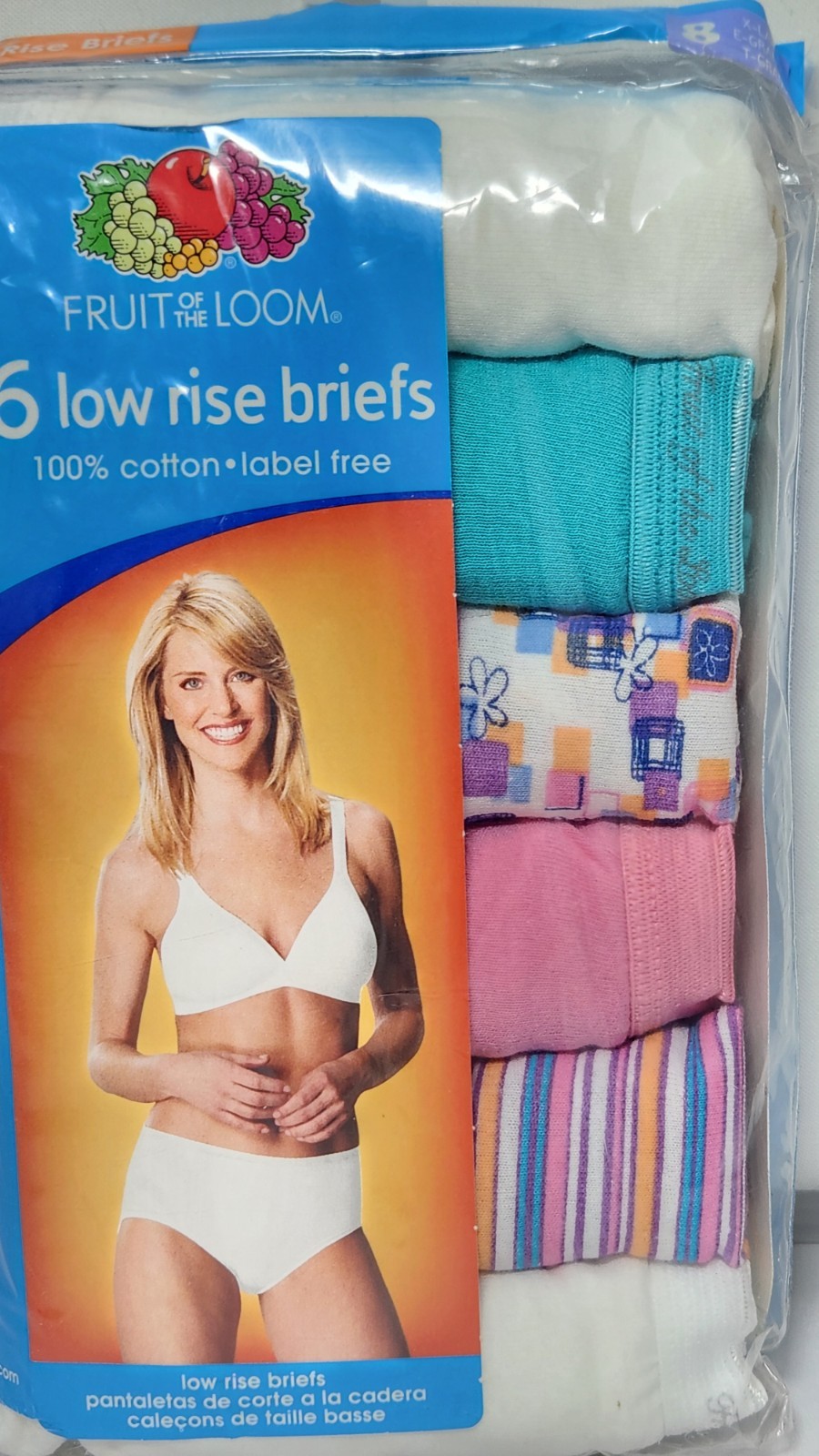 2009 Fruit of the Loom 6 Low Rise Women’s Briefs Size 8 – New/Sealed