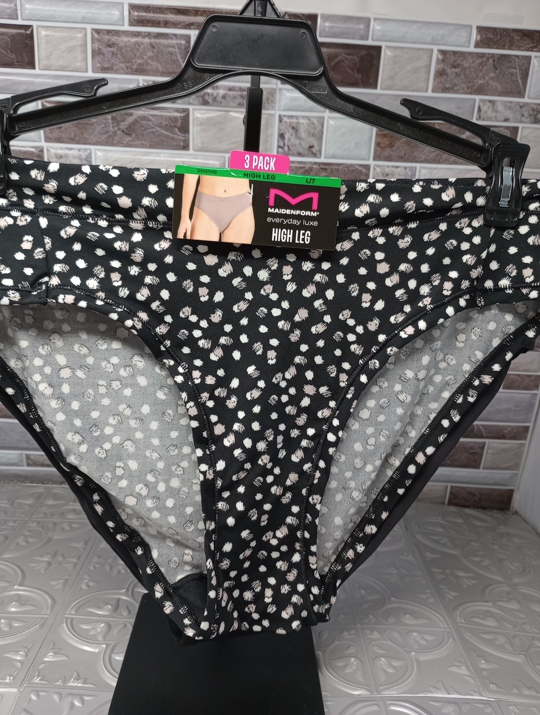 NWT Maidenform 3 Pair Everyday Luxe Sz. L/7 HIGH LEG Panties DM3THB A13V