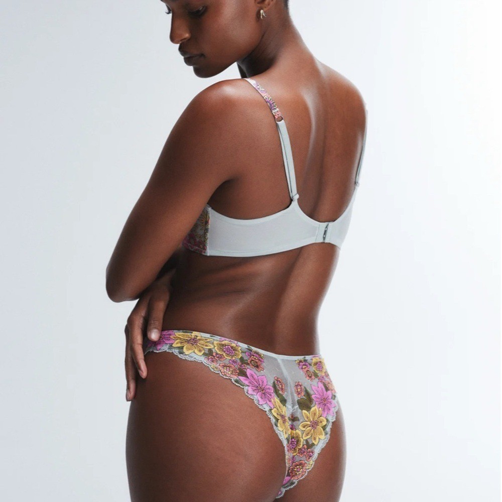 NWT,Savage X Fenty,Poppy Lace Panty,Lace Panty,Brown,Grey Floral,XL,192 Set Of 2