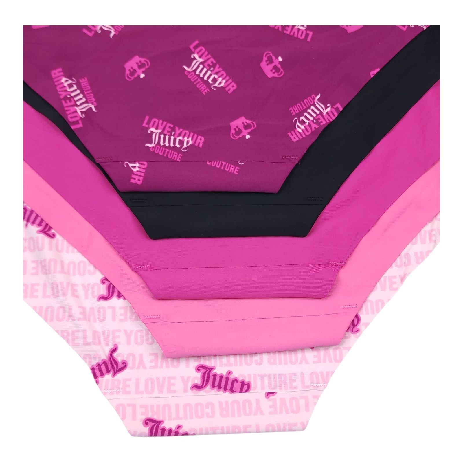 Juicy Couture 5-Pack Seamless No Panty Lines Hipster Panties Size L Nylon Soft