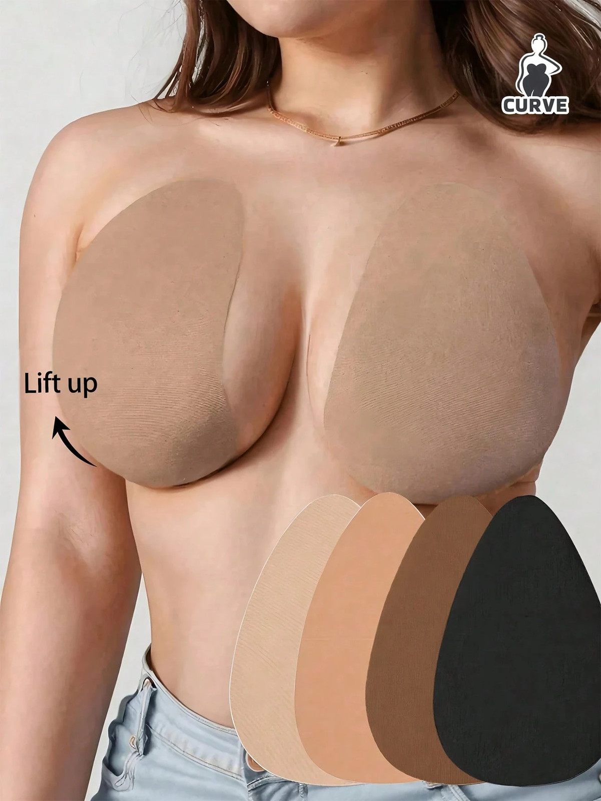 2 Pack/4 Pack Invisible Push Up Bra in Plus Sizes with Silicone Cheap24