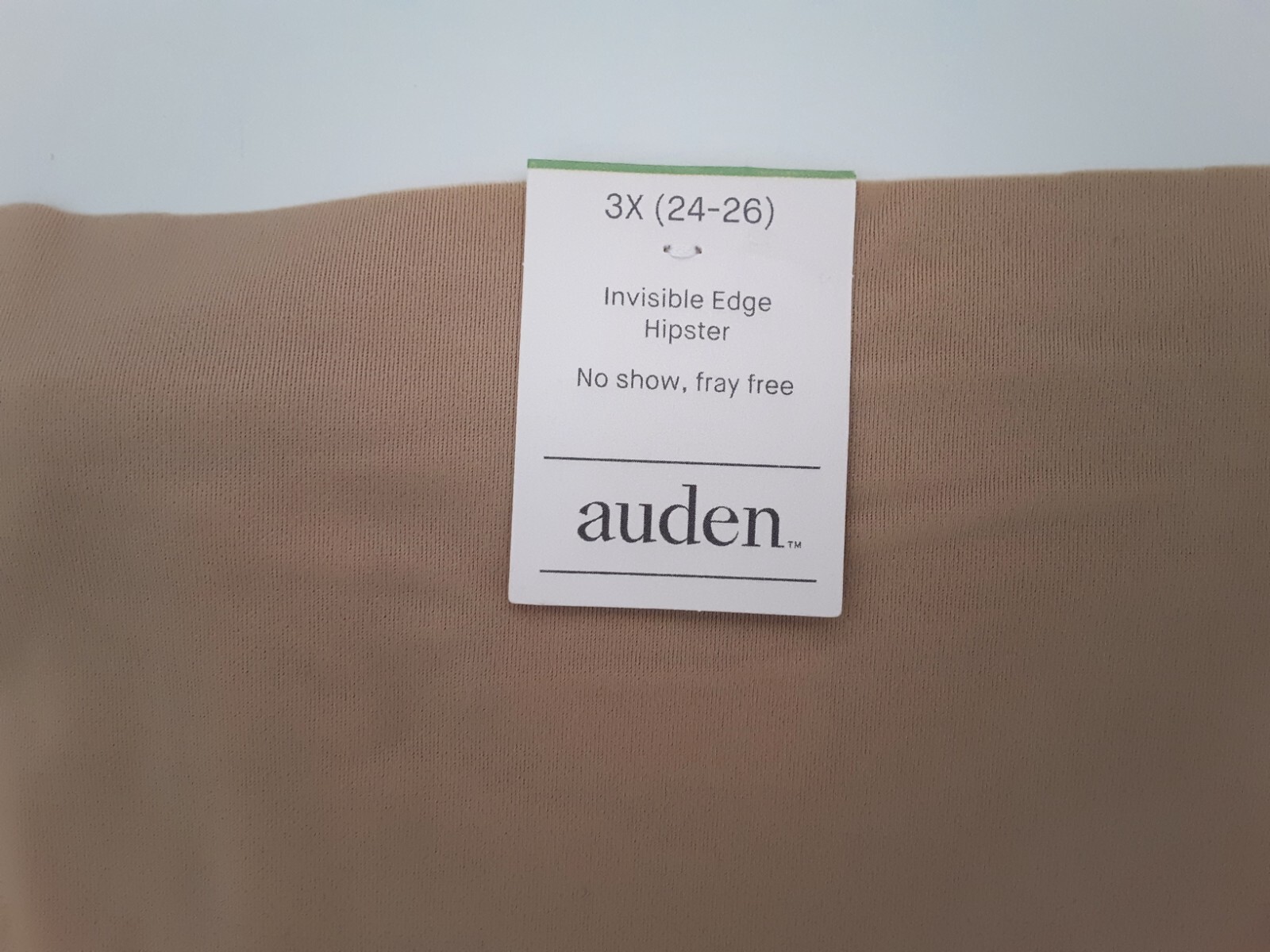 Auden Women’s Bonded Hipster Plus Size 3X (24-26) Mesh Back Pearl Tan Panties