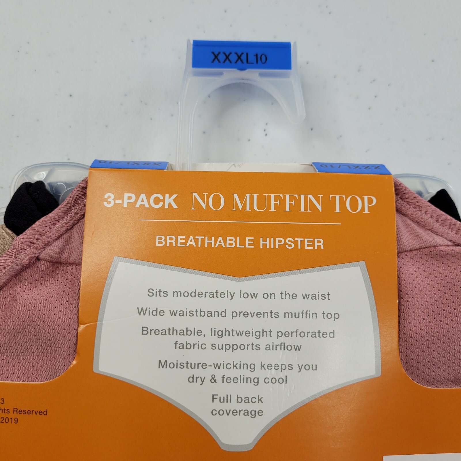 Warners Womens No Muffin Top Breathable Hipster Underwear Panties 3-Pair XXXL 10