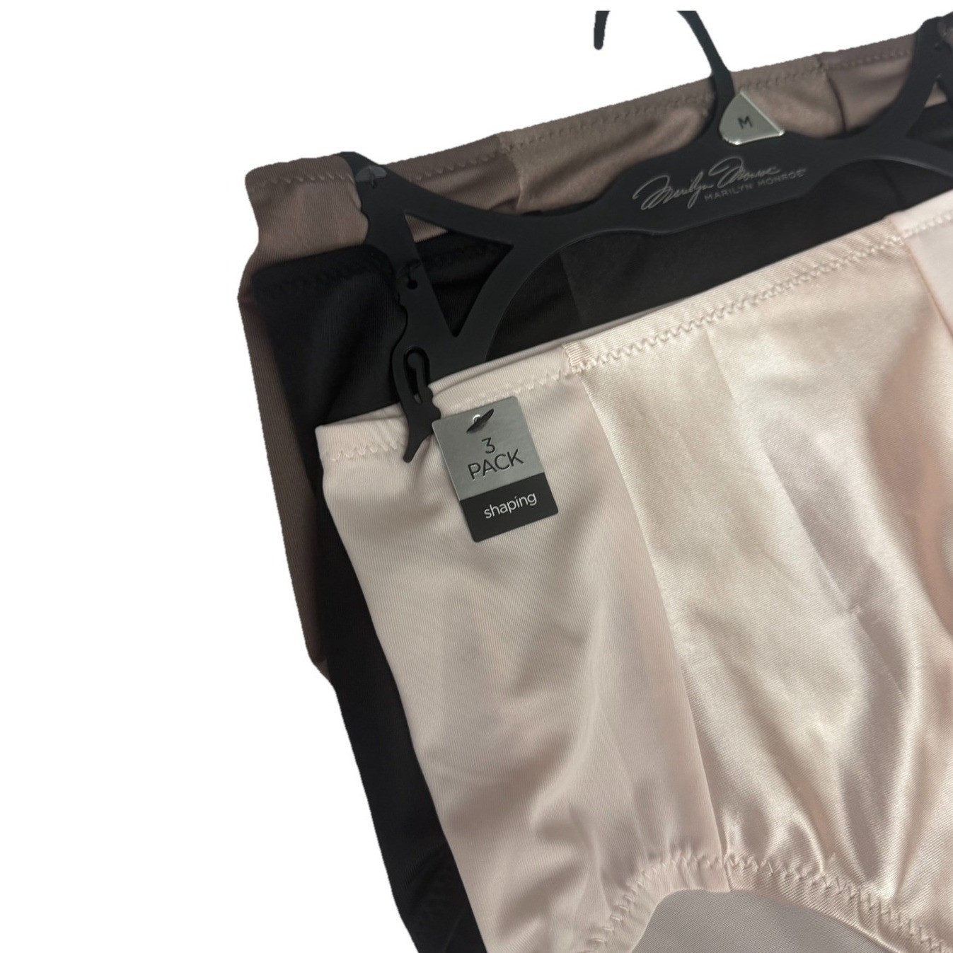 MARILYN MONROE 3 Pack Women’s Microfiber SHAPING BRIEFS Brown Black Pink Size M