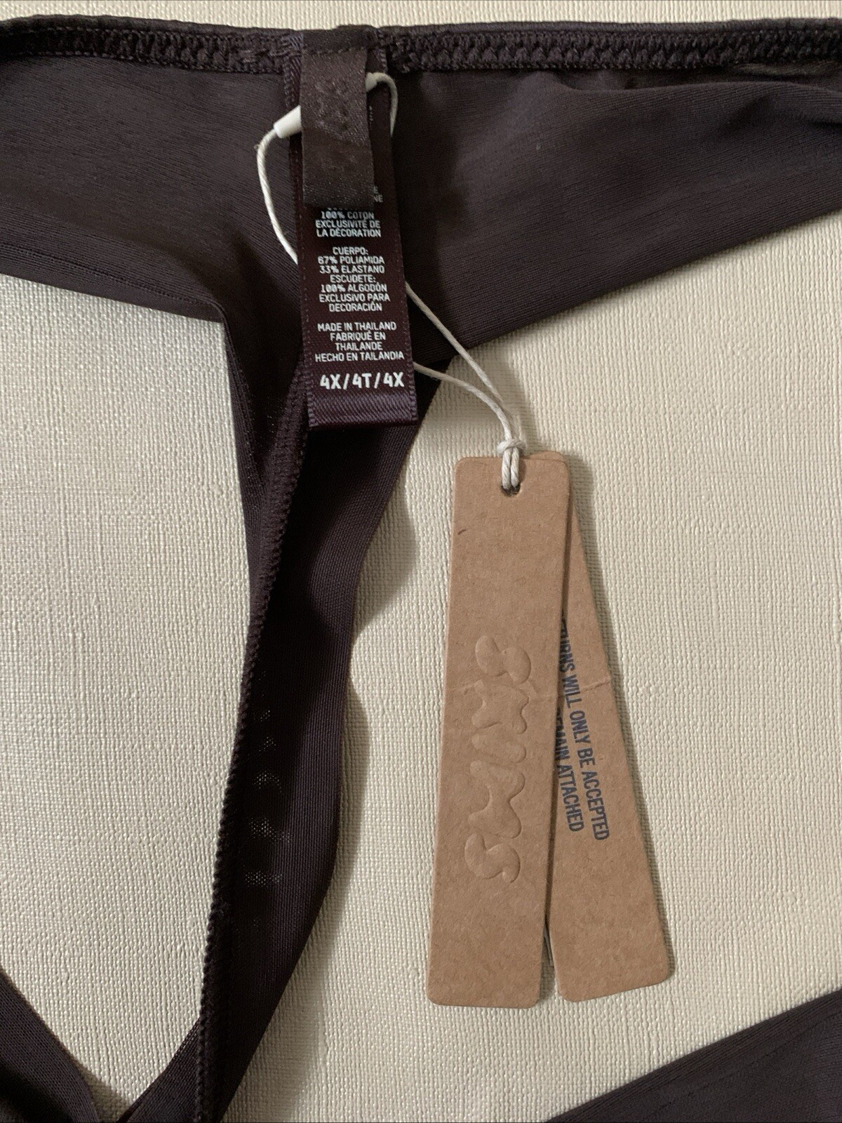 SKIMS Weightless THONG IN Espresso Size 4X NWT