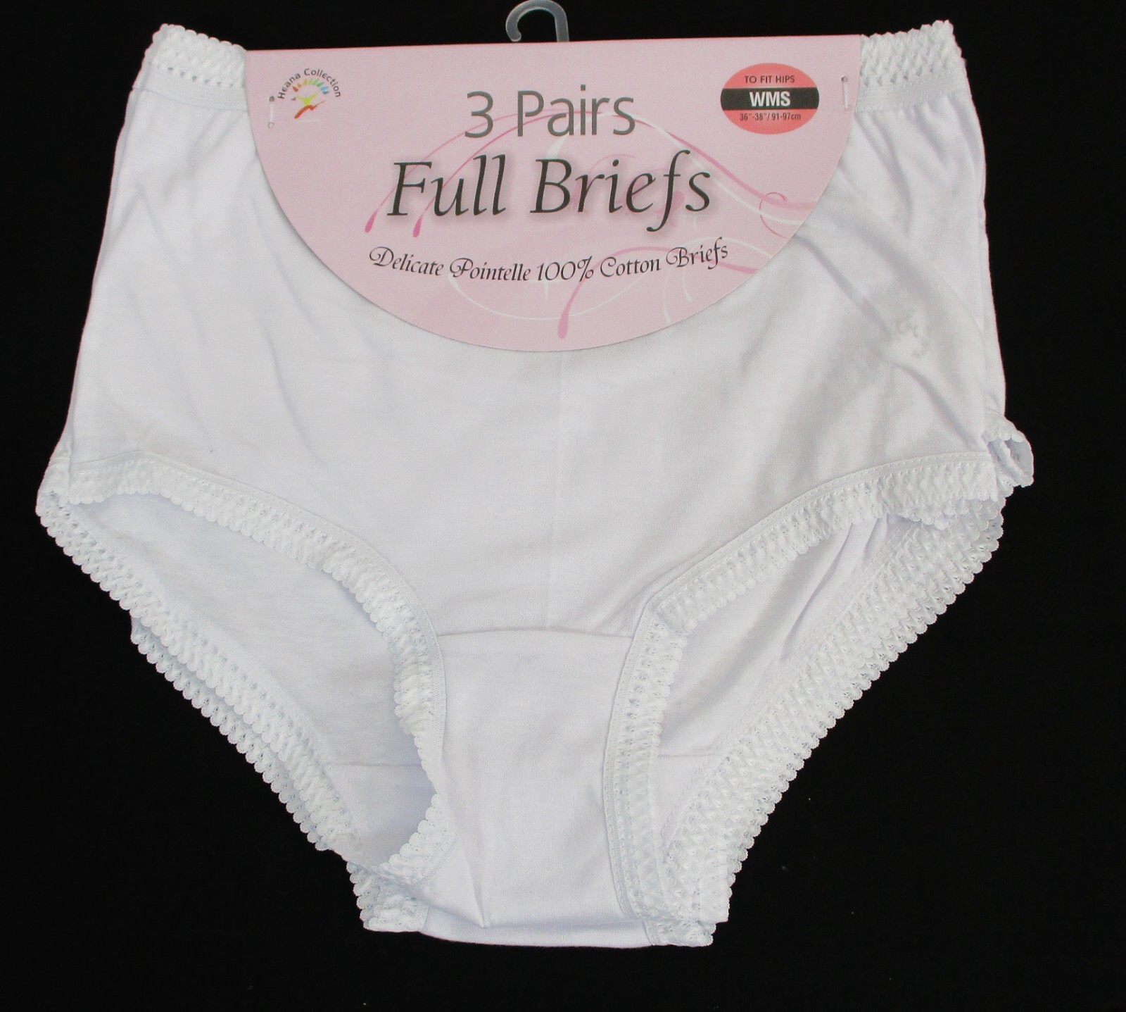 Ladies 3 Pack 100% Cotton Mum Briefs Sizes: 91.4-96.5cm, 102-107cm,
