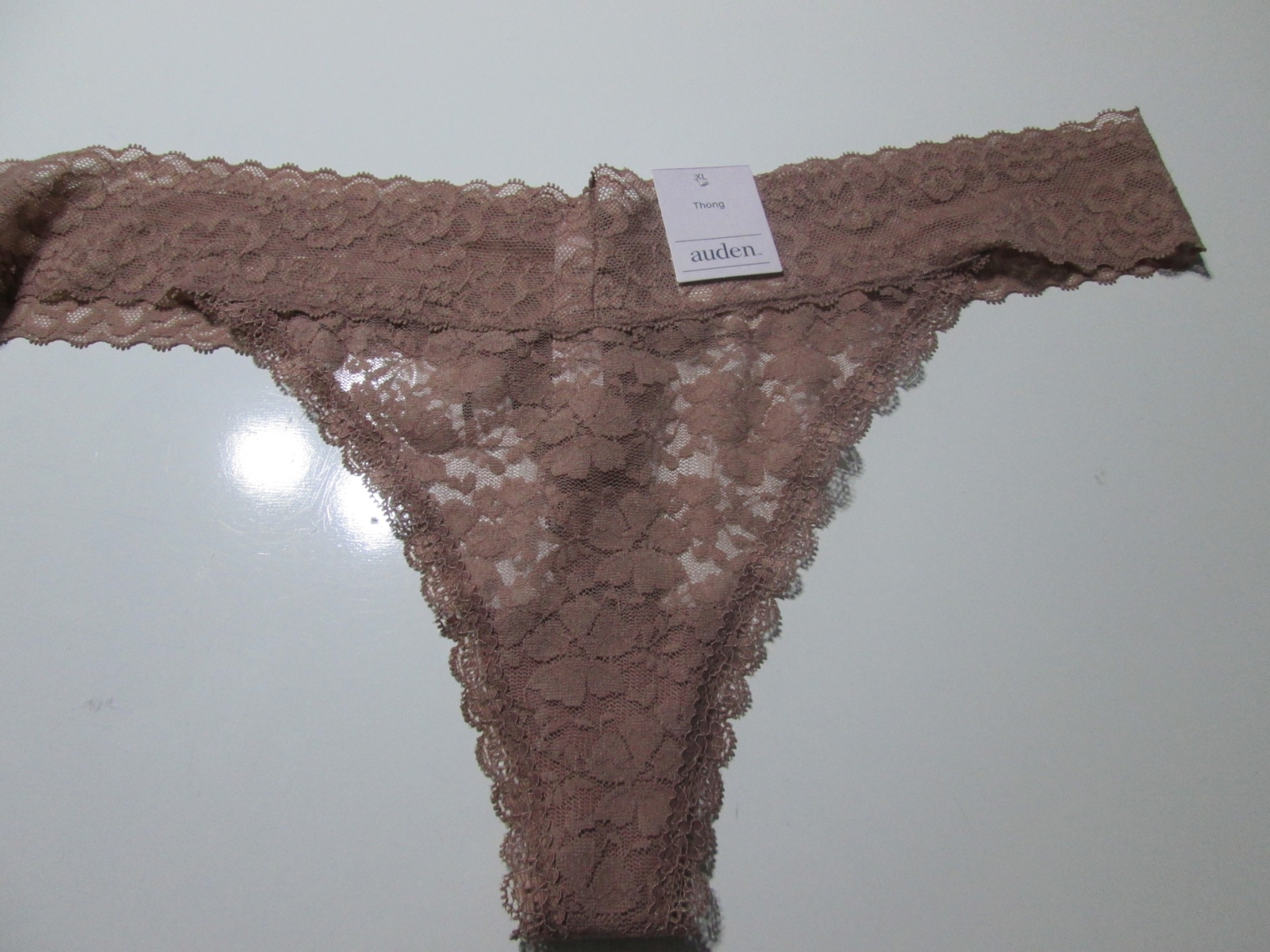 NWT Auden Womens Size XL Panty Dusty Rose Thong Floral Lace Lingerie
