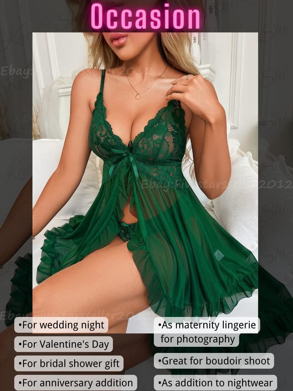 Women’s Sexy Lingerie Sleepwear Babydoll Underwear Lace Dress G-String Nightwear