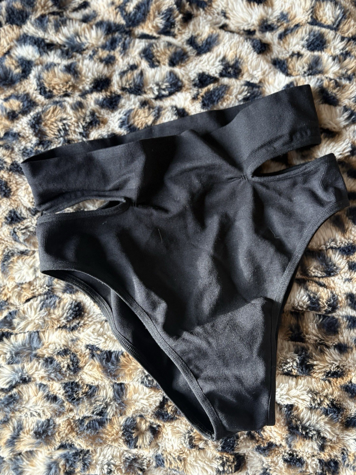 ASOS Black High Waist Cut-Out Cotton Women’s Panties Size S Regular