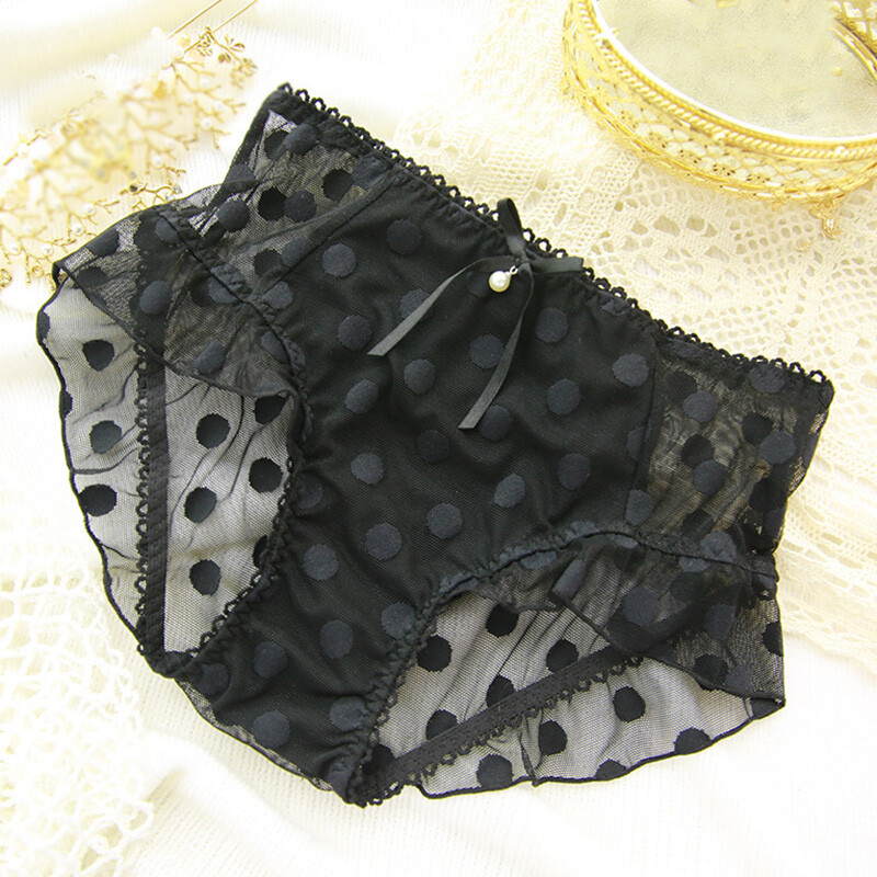 Cute Japanese Sweet Lolita Girls Mesh Bow Panties Underwear