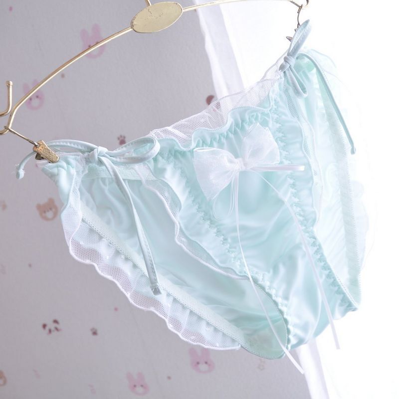 Women Japanese Ruffle Edge Underwear Princess Triangle Girl Sweet Lace Up Briefs