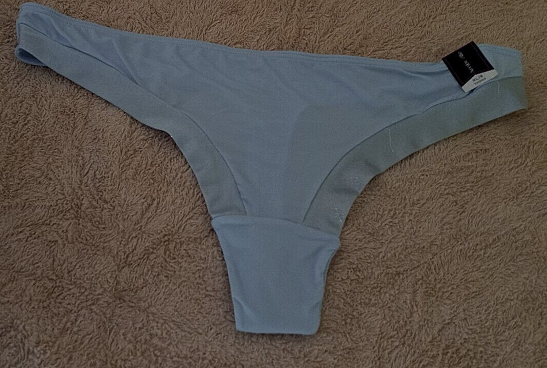 Ambrielle 85% nylon, 15% spandex solid “Glacial Blue” thongs Size XL