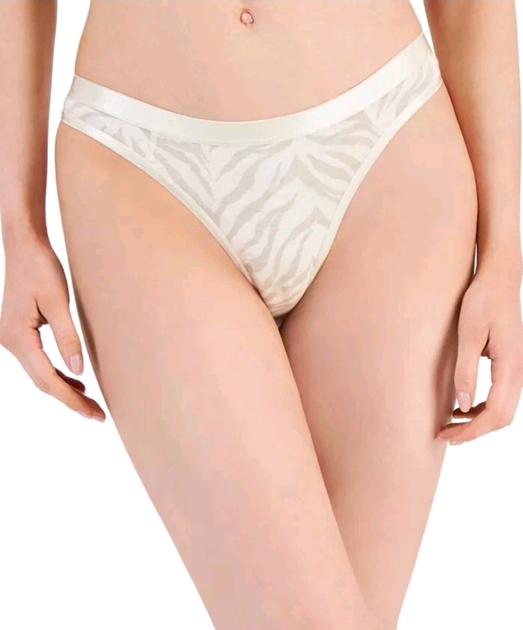 JENNI Women’s Thong Beige with Tiger Stripe Small