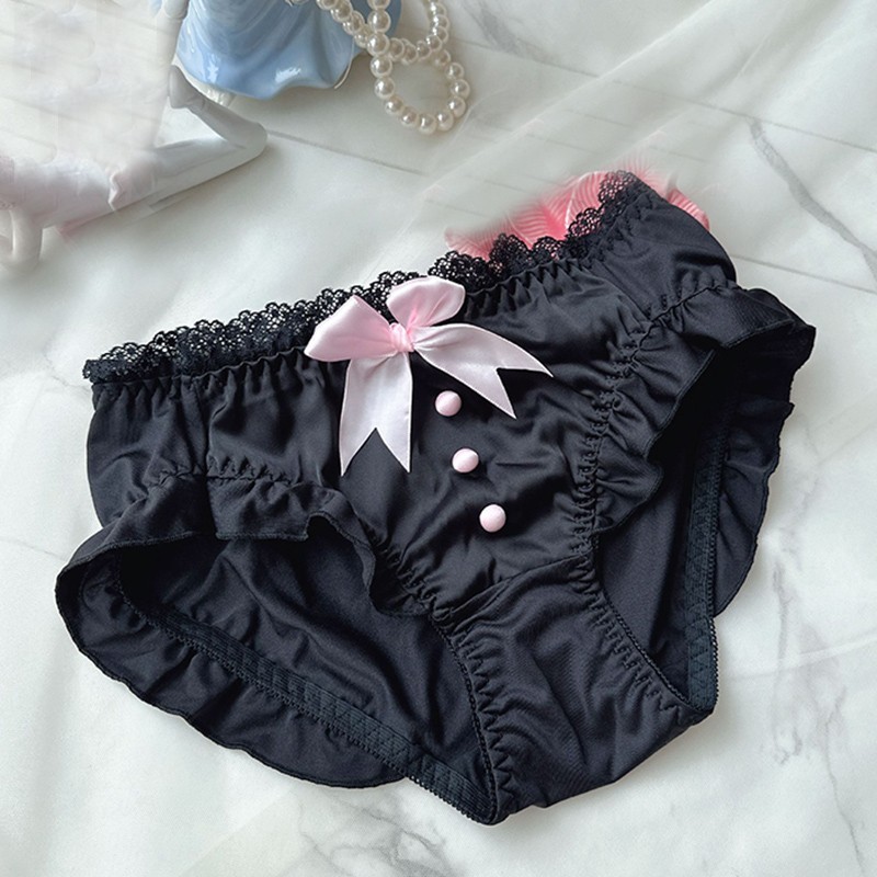 Japanese Sweet Princess Panties Briefs Bow Ruffles Lolita Cute Girls Underpants