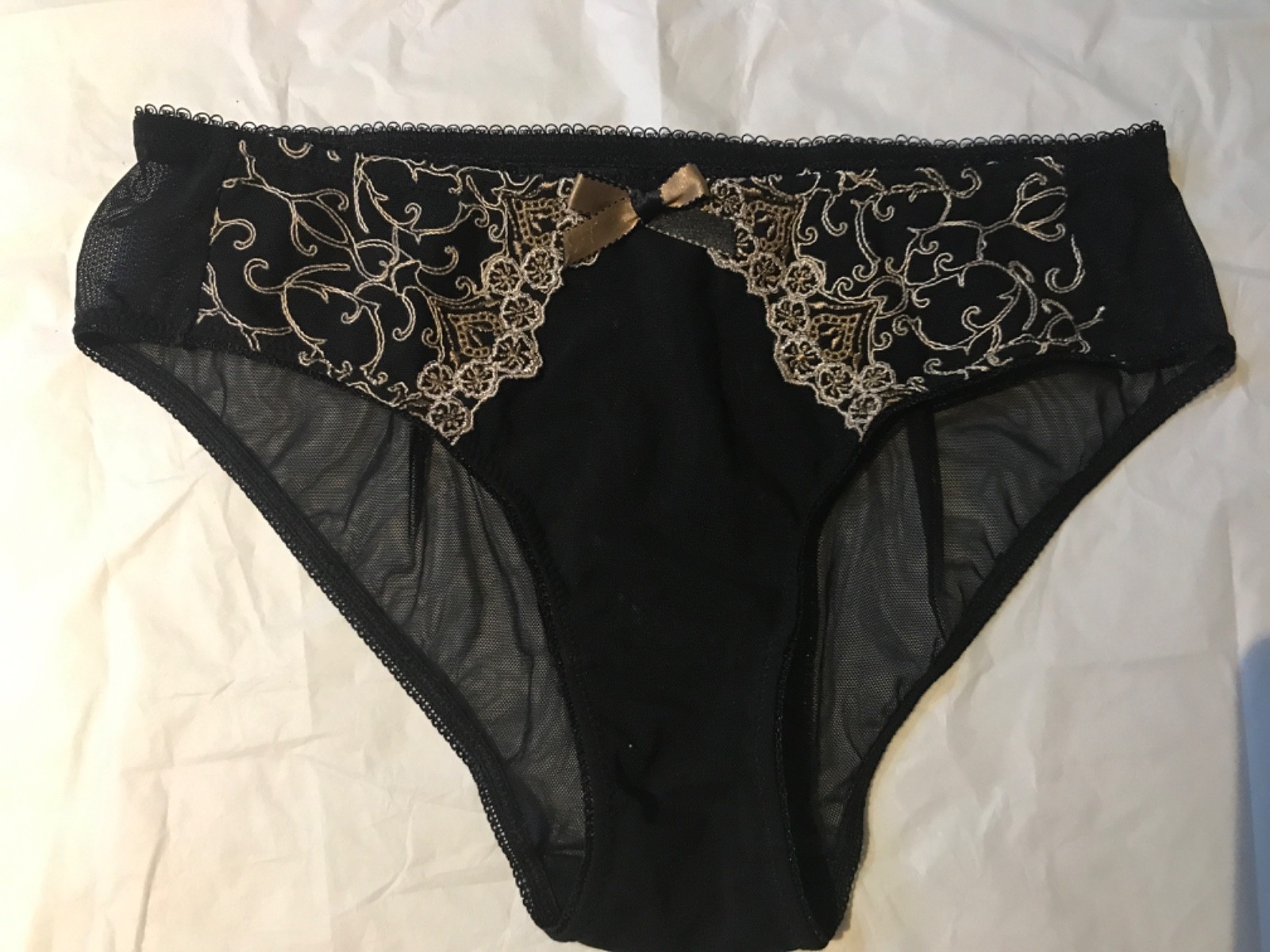 New stretch with seam free lace front sheer back brief new uk 10 new