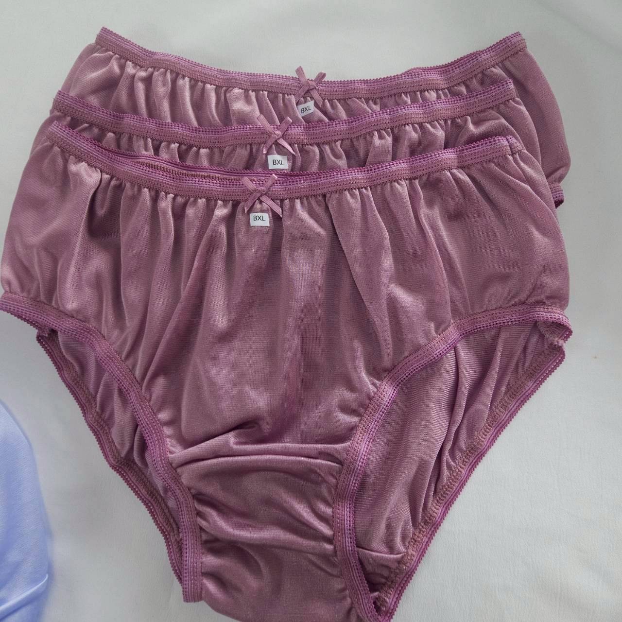 6pc Bikini Women Underwear Light Nylon Panties Soft Briefs Hip 38″-42″ XL/Purple