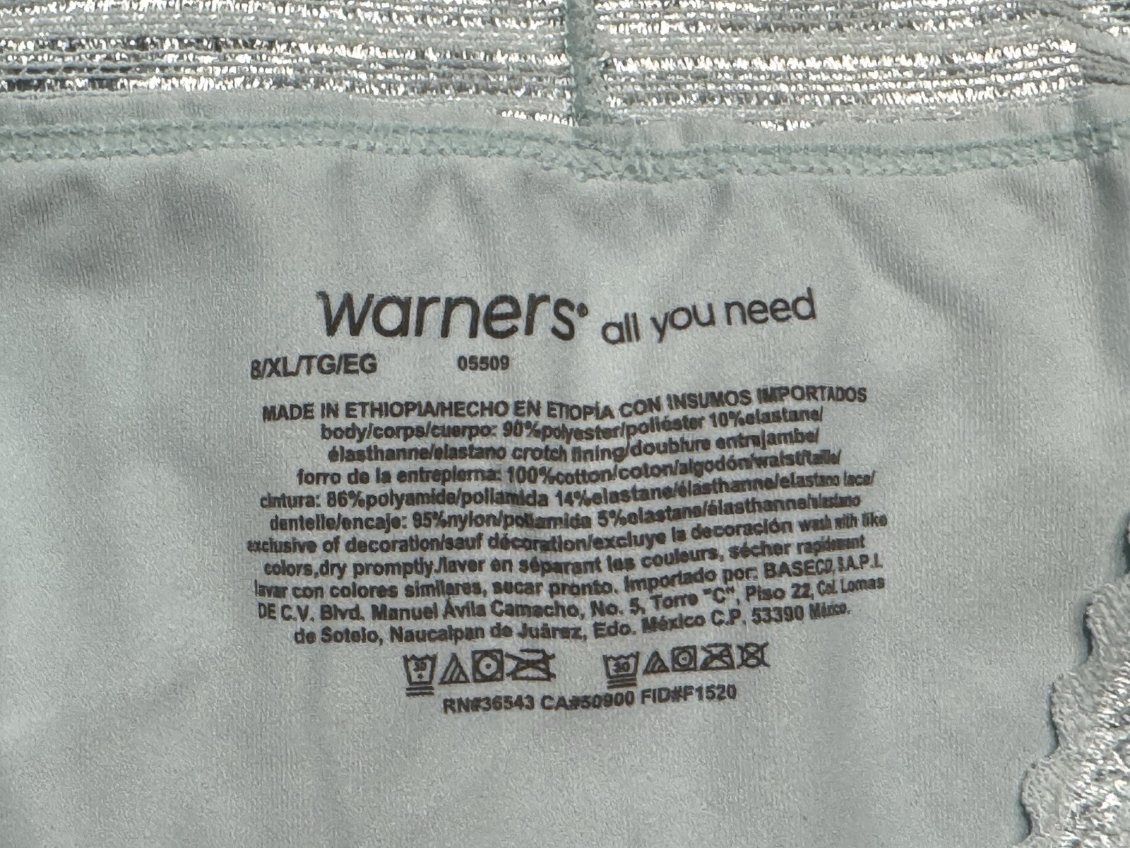 NWT 3 Warners No Pinching No Problems Microfiber Lace Bikini Panties 05509 XL 8