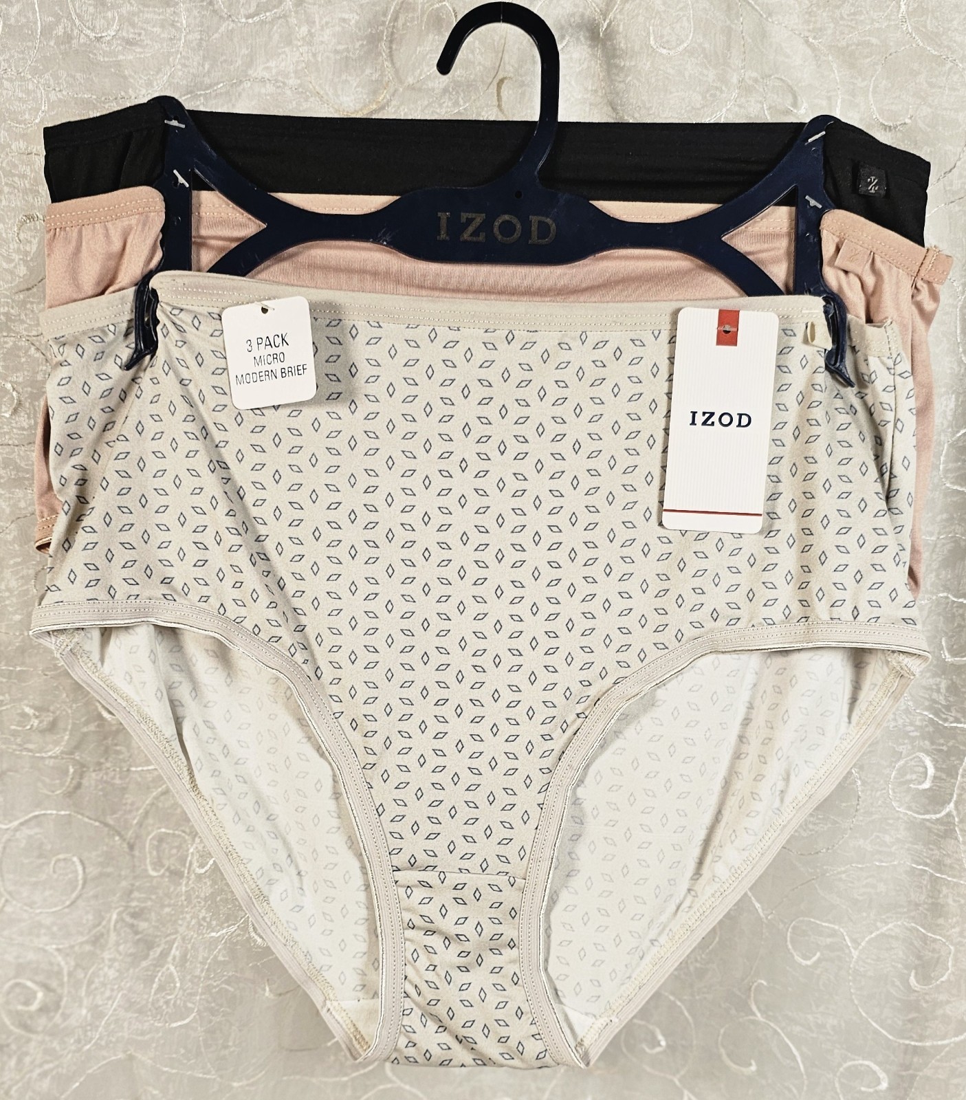 Izod Micro Modern Briefs M Soft Brushed, Black, Tan & Gray Comfortable, Stretch