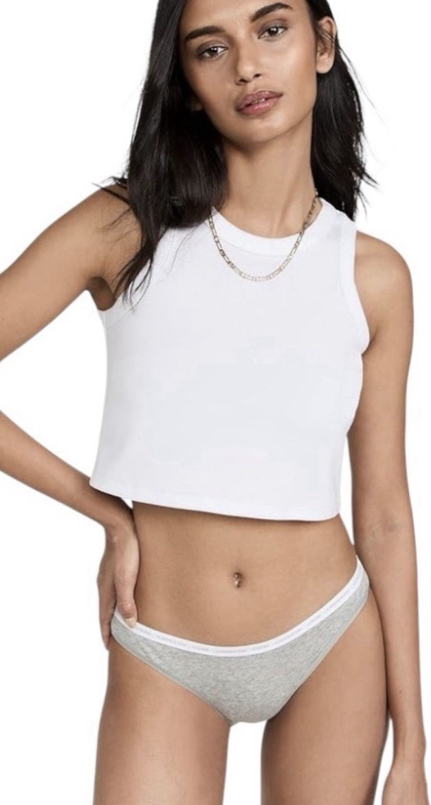 CALVIN KLEIN Women’s Modern Logo Grey Heather Cotton Bikini Panty Size L