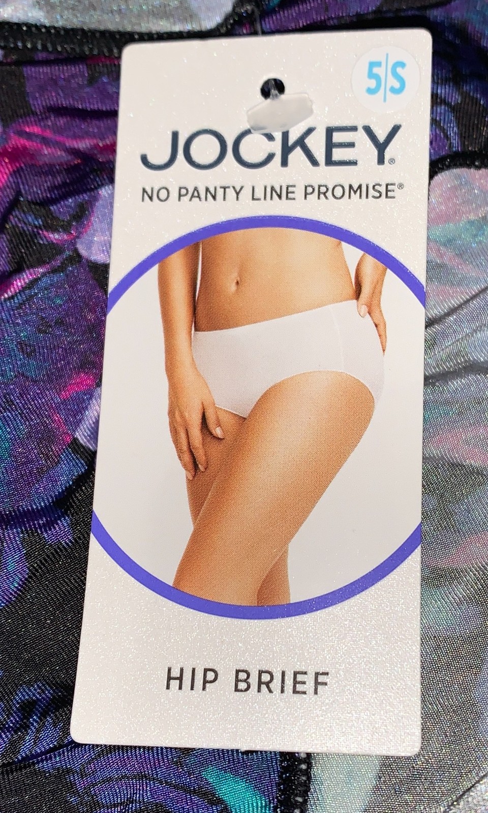 JOCKEY No Panty Line Promise Hip Brief Purple Floral Hipster Panty Womens Sz S 5